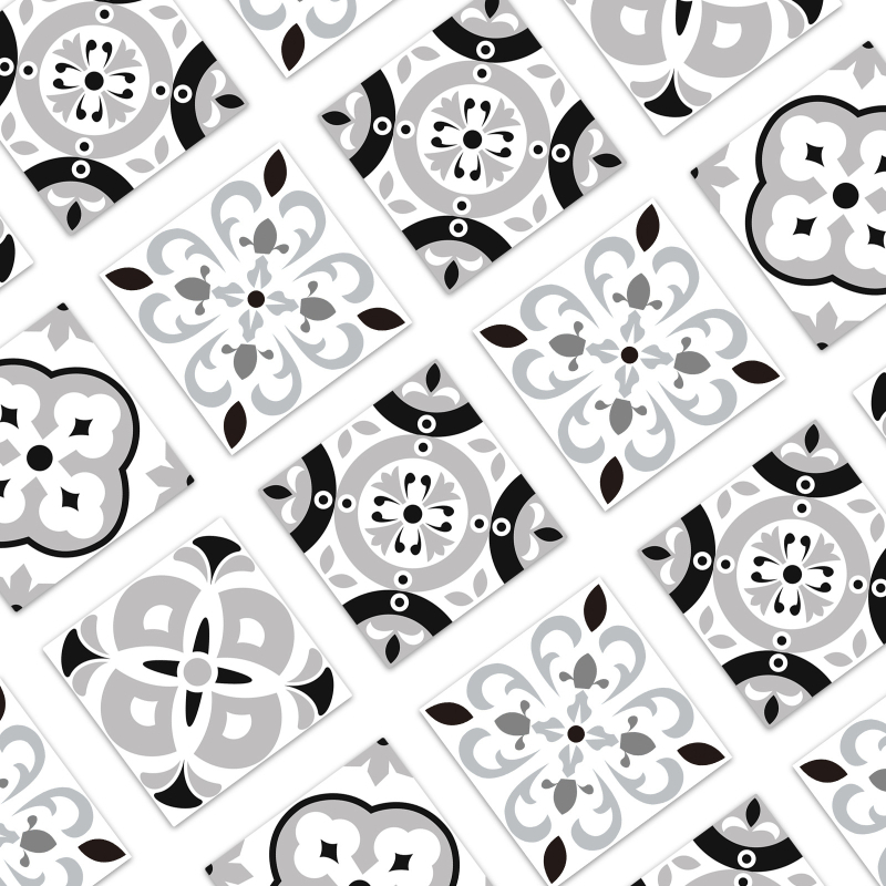 Pašlīmējošas grīdas uzlīmes ar baroka rakstu, 0,8 mm biezums, pretslīdējošas, piemērotas dzīvojamajai istabai, guļamistabai, gaitenim un sporta zonām