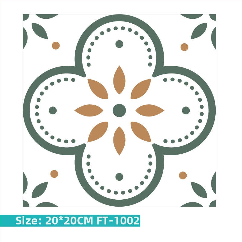 Pašlīmējošas grīdas uzlīmes ar baroka rakstu, 0,8 mm biezums, pretslīdējošas, piemērotas dzīvojamajai istabai, guļamistabai, gaitenim un sporta zonām