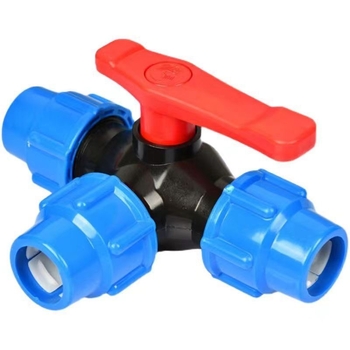 Γεωργική βαλβίδα με γρήγορη σύνδεση, τριών εισόδων, για PE σωλήνες, πλαστικά εξαρτήματα και αξεσουάρ σωληνώσεων