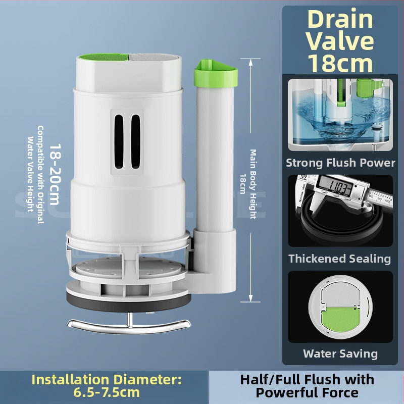 Σετ βαλβίδων τουαλέτας: βαλβίδα εισόδου, βαλβίδα εκκένωσης, καθολική εφαρμογή, φλοτέρ δεξαμενής