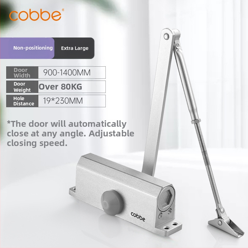 Automaatne ukse sulgija hüdraulilise buferiga | Valatud alumiinium | Mudel CL-BMQ01 | Bränd Cobbe/Cabe | Kaasaegne ja minimalistlik disain | Koduseks kasutamiseks