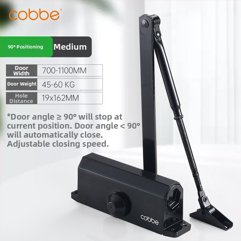 Automaatne ukse sulgija hüdraulilise buferiga | Valatud alumiinium | Mudel CL-BMQ01 | Bränd Cobbe/Cabe | Kaasaegne ja minimalistlik disain | Koduseks kasutamiseks