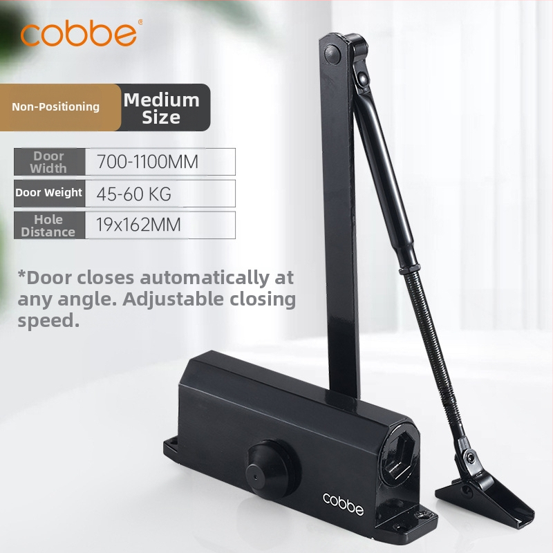 Automaatne ukse sulgija hüdraulilise buferiga | Valatud alumiinium | Mudel CL-BMQ01 | Bränd Cobbe/Cabe | Kaasaegne ja minimalistlik disain | Koduseks kasutamiseks