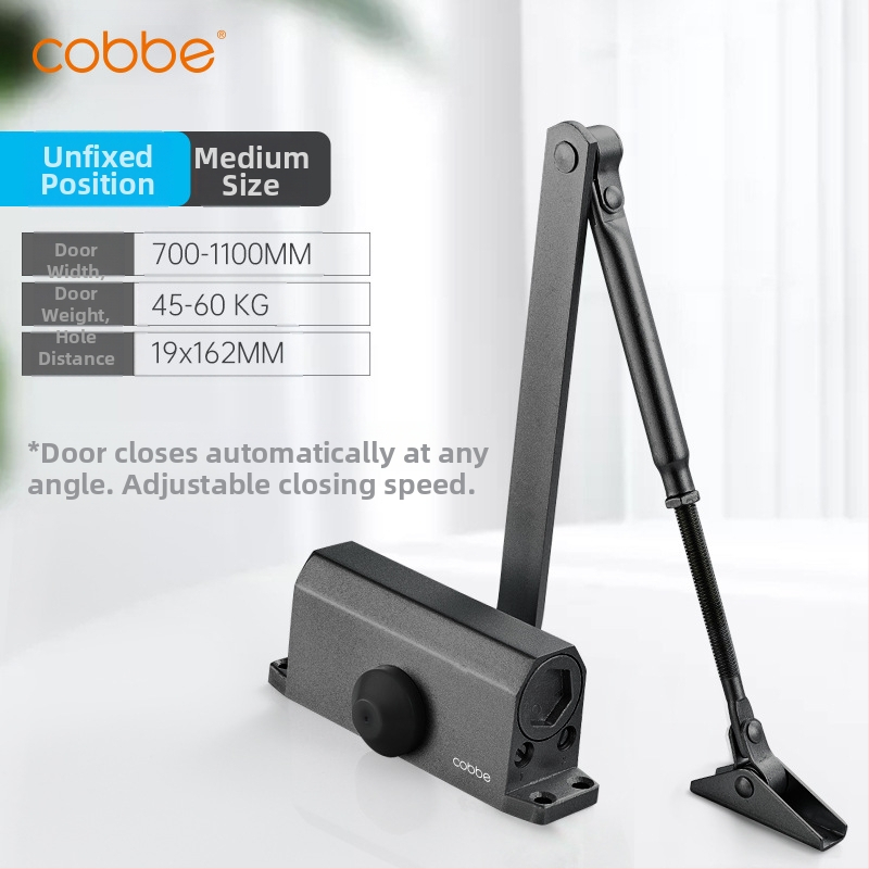 Automaatne ukse sulgija hüdraulilise buferiga | Valatud alumiinium | Mudel CL-BMQ01 | Bränd Cobbe/Cabe | Kaasaegne ja minimalistlik disain | Koduseks kasutamiseks