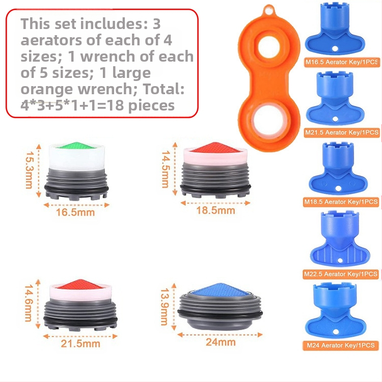 Slėptų čiaupo aeratoriaus ir nuėmimo rakto rinkinys | ABS medžiaga | Modernus minimalistinis dizainas
