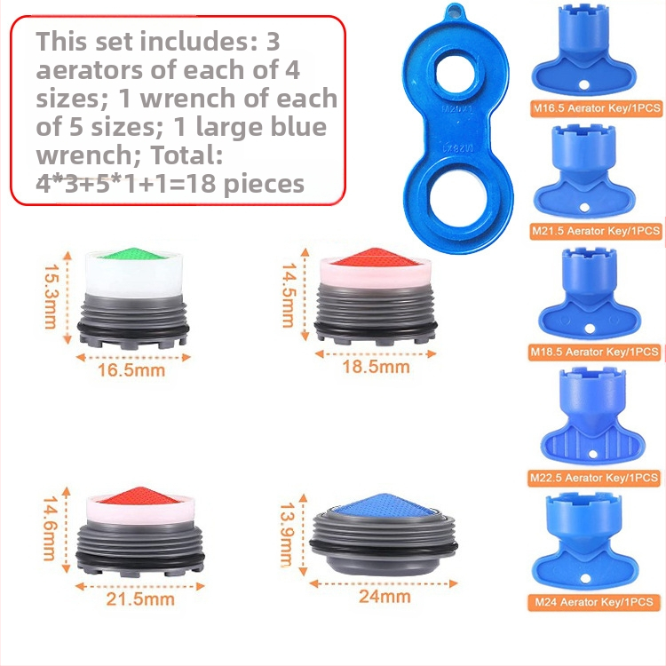 Slėptų čiaupo aeratoriaus ir nuėmimo rakto rinkinys | ABS medžiaga | Modernus minimalistinis dizainas