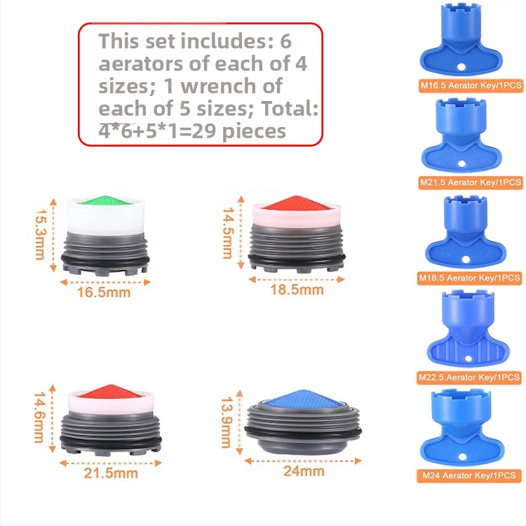 Slėptų čiaupo aeratoriaus ir nuėmimo rakto rinkinys | ABS medžiaga | Modernus minimalistinis dizainas