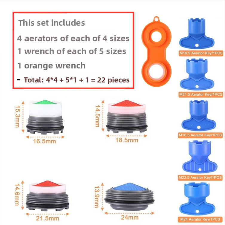 Slėptų čiaupo aeratoriaus ir nuėmimo rakto rinkinys | ABS medžiaga | Modernus minimalistinis dizainas