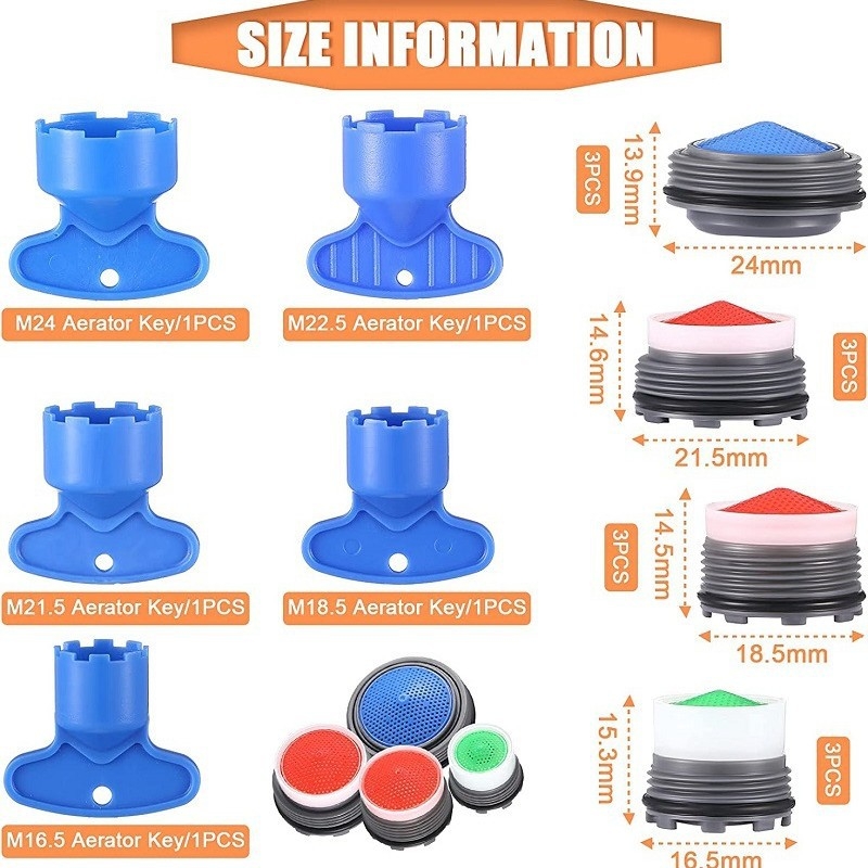 Slėptų čiaupo aeratoriaus ir nuėmimo rakto rinkinys | ABS medžiaga | Modernus minimalistinis dizainas