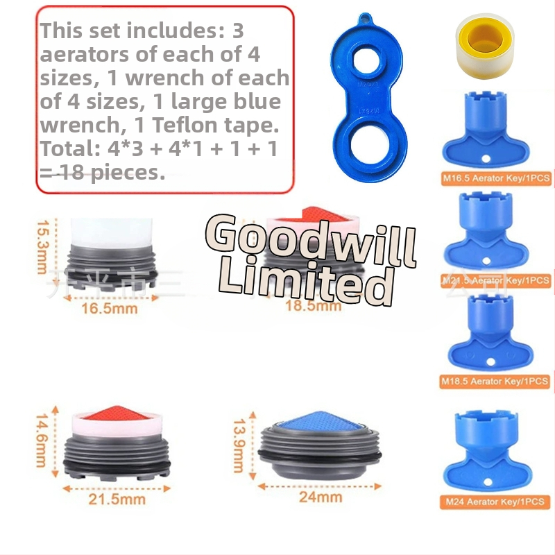 Slėptų čiaupo aeratoriaus ir nuėmimo rakto rinkinys | ABS medžiaga | Modernus minimalistinis dizainas