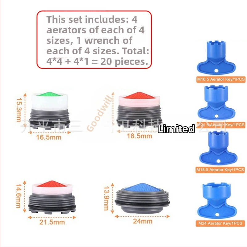Slėptų čiaupo aeratoriaus ir nuėmimo rakto rinkinys | ABS medžiaga | Modernus minimalistinis dizainas