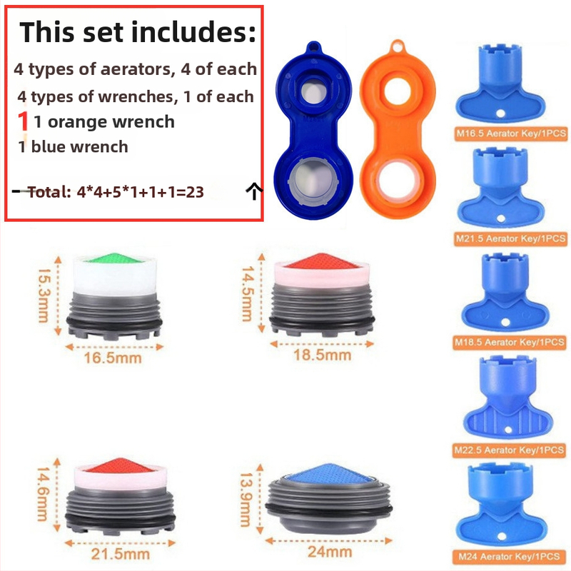 Slėptų čiaupo aeratoriaus ir nuėmimo rakto rinkinys | ABS medžiaga | Modernus minimalistinis dizainas
