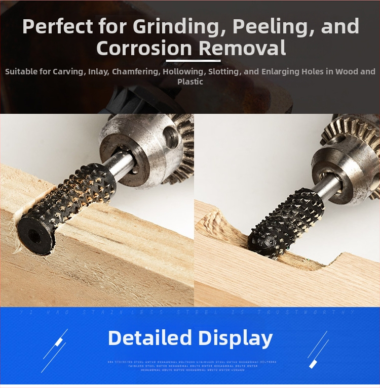 Хексагонов държач за ротационен файл за дърво и дърворезба – 45# стомана, подходящ за дърво, мека метал и пластмаса, персонализирана обработка, електрическо шлайфане
