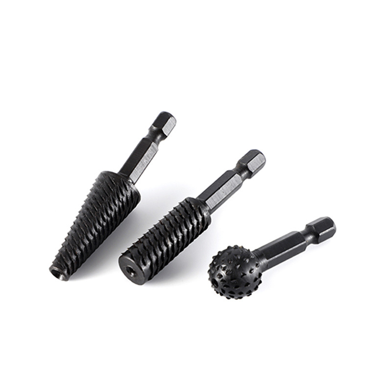 Heksagonaalse vardaga pöörlev fail puidutööks ja juurtegevuse jaoks – 45# terasest, sobib puidule, pehmetele metallidele ja plastikule, kohandatav töötlemine, elektrilise lihvimise pea komplekt