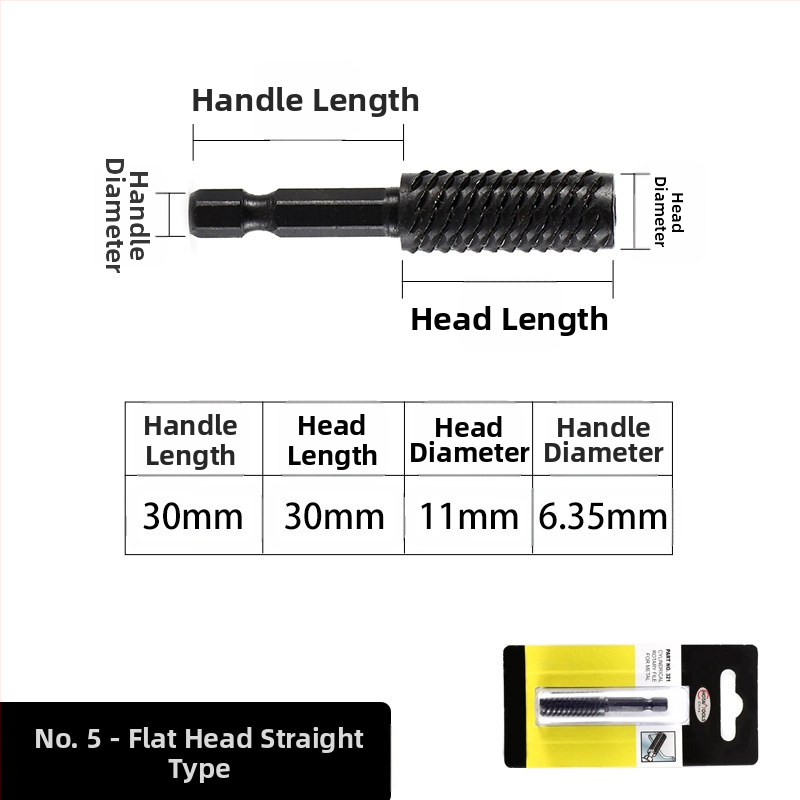 Heksagonaalse vardaga pöörlev fail puidutööks ja juurtegevuse jaoks – 45# terasest, sobib puidule, pehmetele metallidele ja plastikule, kohandatav töötlemine, elektrilise lihvimise pea komplekt