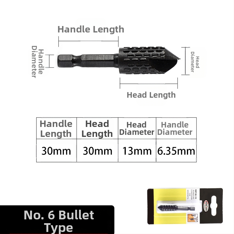 Heksagonaalse vardaga pöörlev fail puidutööks ja juurtegevuse jaoks – 45# terasest, sobib puidule, pehmetele metallidele ja plastikule, kohandatav töötlemine, elektrilise lihvimise pea komplekt