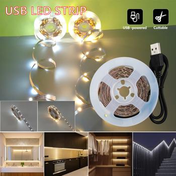 Bandă LED USB monocromă, 5V, 30×3528 LED, fascicul de 120°, 10W, reglabilă