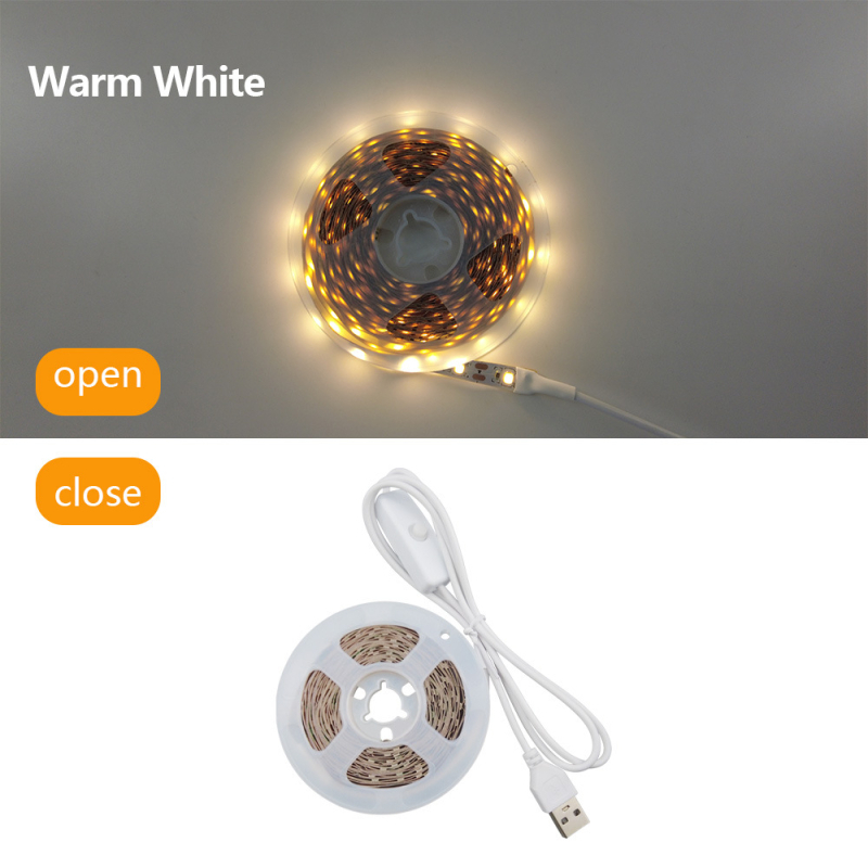 Bandă LED USB monocromă, 5V, 30×3528 LED, fascicul de 120°, 10W, reglabilă