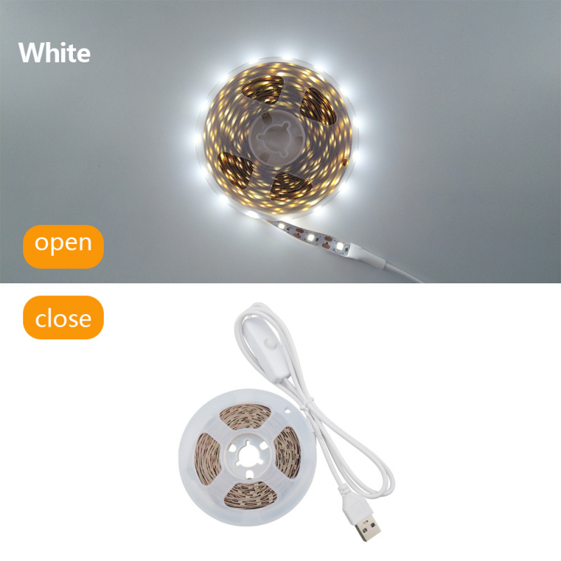 Bandă LED USB monocromă, 5V, 30×3528 LED, fascicul de 120°, 10W, reglabilă