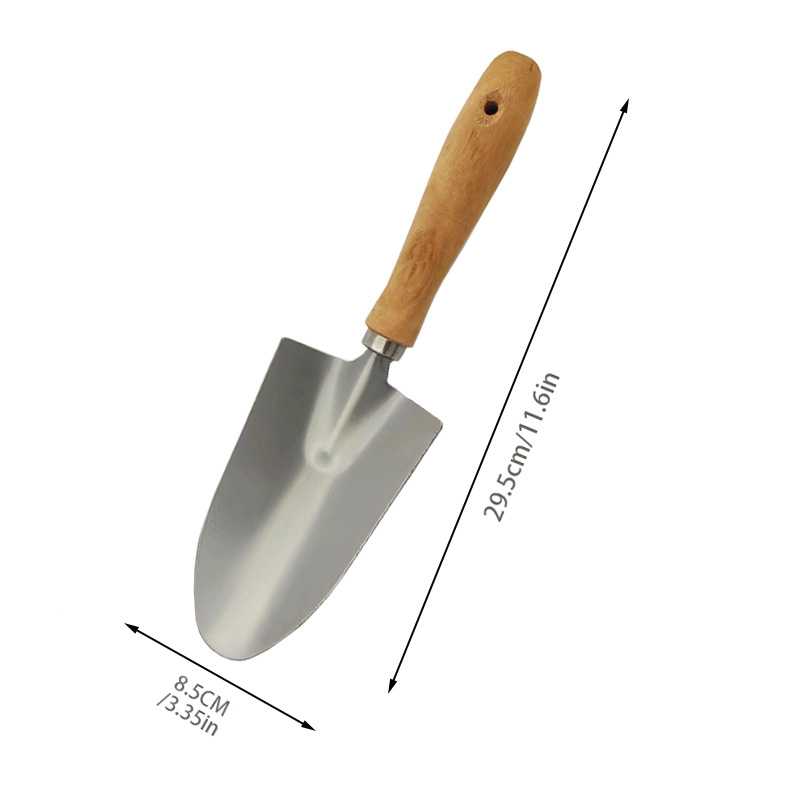 Geantă de depozitare pentru uneltele de grădină, capacitate mare, cu greblă cu trei dinți și lopată din fier