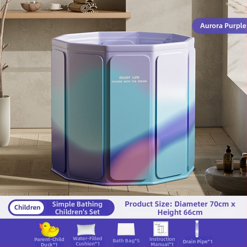 Găleată de baie pliabilă pentru adulți – PVC, fără montaj, deschidere rapidă