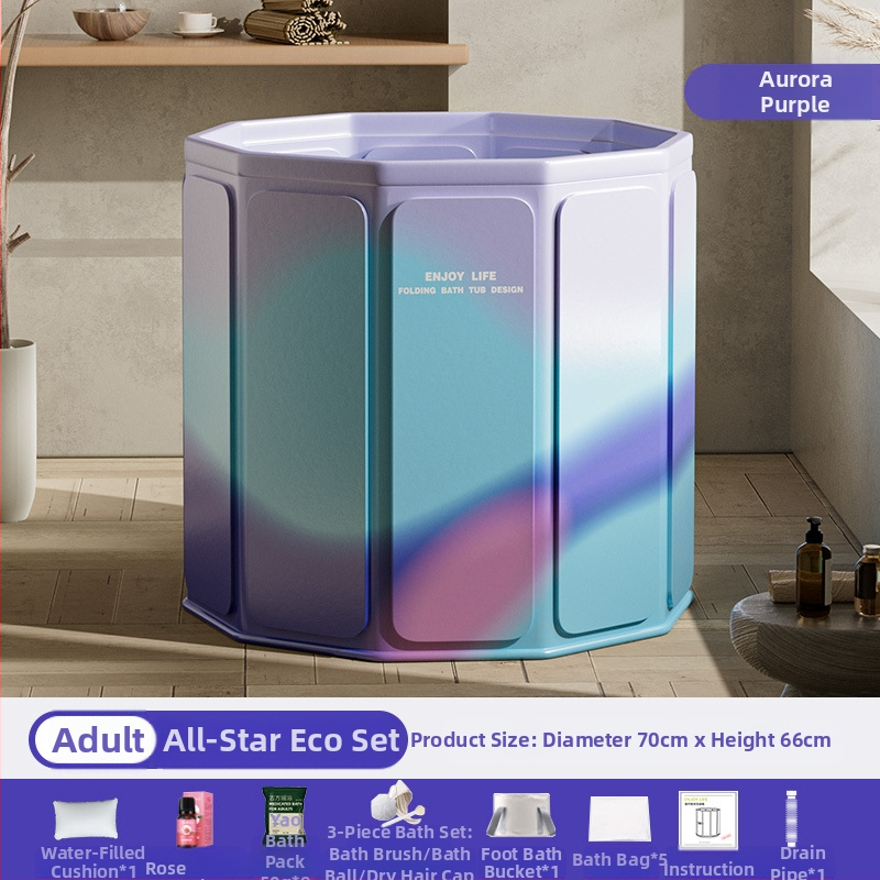 Găleată de baie pliabilă pentru adulți – PVC, fără montaj, deschidere rapidă