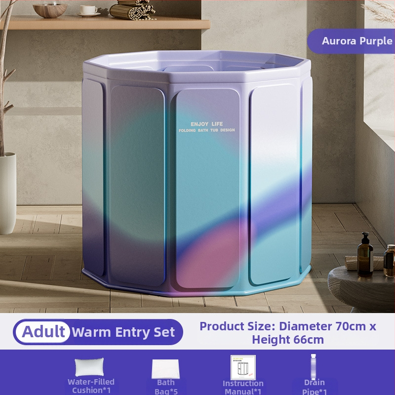 Găleată de baie pliabilă pentru adulți – PVC, fără montaj, deschidere rapidă