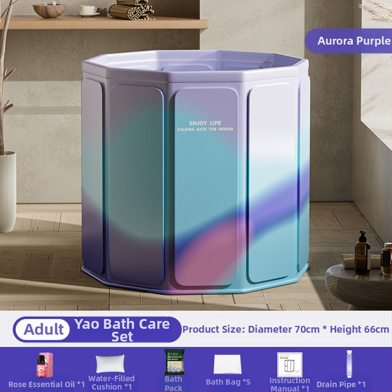 Găleată de baie pliabilă pentru adulți – PVC, fără montaj, deschidere rapidă