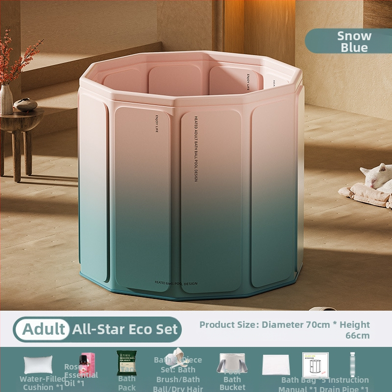 Găleată de baie pliabilă pentru adulți – PVC, fără montaj, deschidere rapidă