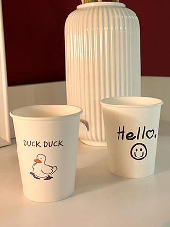 Vienkartinis dengtas popierinis puodelis, 201–300 ml, karikatūrų raštas, sojos pieno puodelis, šaltoms gėrimams