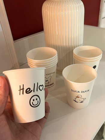 Vienkartinis dengtas popierinis puodelis, 201–300 ml, karikatūrų raštas, sojos pieno puodelis, šaltoms gėrimams