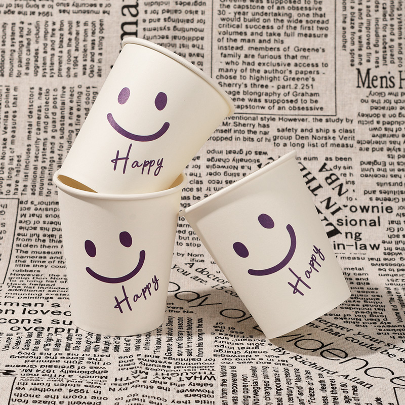 Vienkartinis dengtas popierinis puodelis, 201–300 ml, karikatūrų raštas, sojos pieno puodelis, šaltoms gėrimams