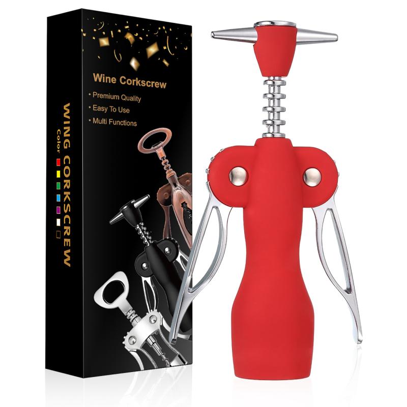 Raudonojo vyno butelių atidarytuvas, cinko lydinio, daugiafunkcinis ir nešiojamas, su spausdintu logotipu ir personalizavimo galimybėmis