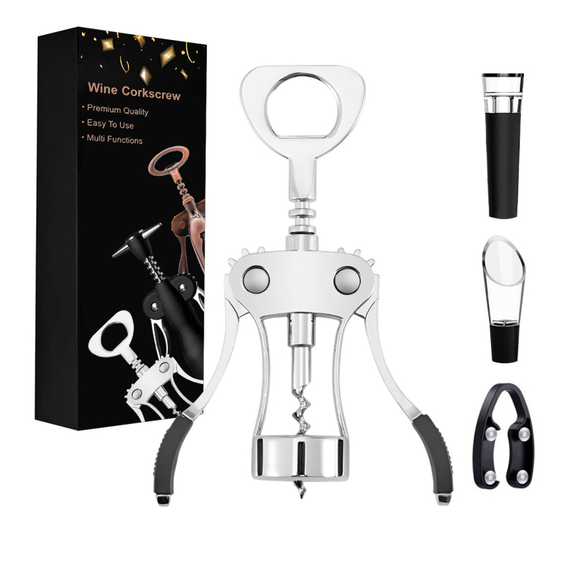 Raudonojo vyno butelių atidarytuvas, cinko lydinio, daugiafunkcinis ir nešiojamas, su spausdintu logotipu ir personalizavimo galimybėmis