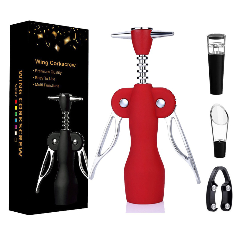 Raudonojo vyno butelių atidarytuvas, cinko lydinio, daugiafunkcinis ir nešiojamas, su spausdintu logotipu ir personalizavimo galimybėmis