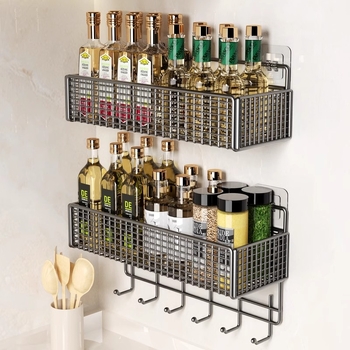 Μεταλλικό ράφι τοίχου μπάνιου, χωρίς εγκατάσταση, επιτοίχιο αποθηκευτικό ράφι