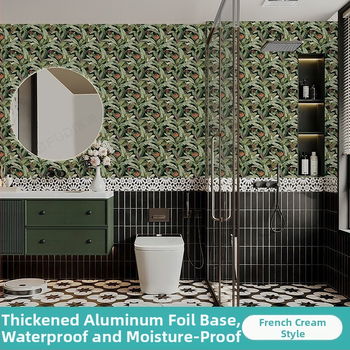 Αυτοκόλλητα τοίχου με αυτοκόλλητη κόλλα, ανθοφόρο μοτίβο, αδιάβροχα για μπάνιο και κουζίνα, μοντέρνο μινιμαλιστικό στυλ.