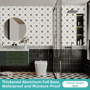 Αυτοκόλλητα τοίχου με αυτοκόλλητη κόλλα, ανθοφόρο μοτίβο, αδιάβροχα για μπάνιο και κουζίνα, μοντέρνο μινιμαλιστικό στυλ.