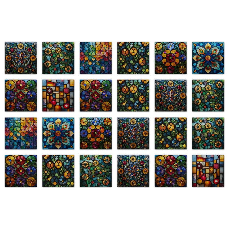 PVC zidni dekorativni flaster – samoljepljivi, vodootporni i otporni na masnoću, plosnati stil, kvadratičan/cvjetni uzorak, 5+ komada za dnevni boravak, kuhinju i kupaonu