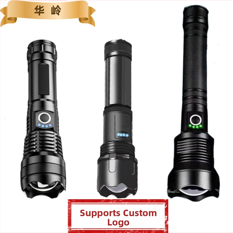 Фенер с телескопично увеличение, алуминиев корпус, USB презареждане, LED 10W, обхват 200–500 м за къмпинг и на открито