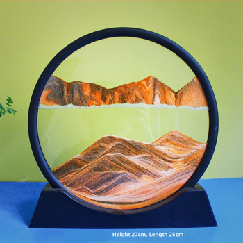 3D картина с течащ пясък и пясъчен часовник – стъкло, модерно изкуство, полу ръчно и полу механично производство, подарък за дом