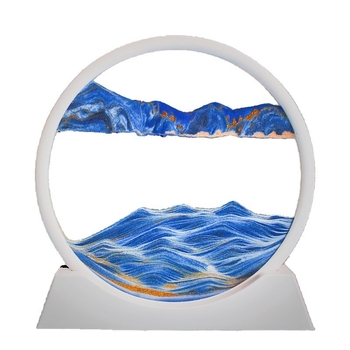 3D картина с течащ пясък и пясъчен часовник – стъкло, модерно изкуство, полу ръчно и полу механично производство, подарък за дом