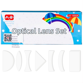 Liuxin Οπτικό διδακτικό κιτ για φυσική γυμνασίου με κυλινδρικές, ημικυκλικές, τριγωνικές και ορθογώνιες φακούς από ακρυλικό