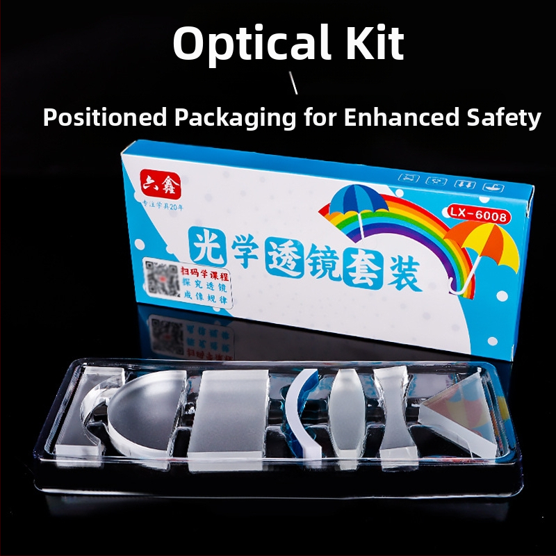 Liuxin оптичен учебен комплект за гимназиални експерименти по физика с цилиндрични, полусферични, триъгълни и правоъгълни лещи от акрил