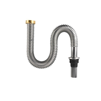 Nerūdijančio plieno gofruotas nuotekų žarna komplektas virtuvės kriauklėms ir praustuvėms