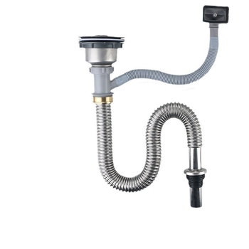 Nerūdijančio plieno gofruotas nuotekų žarna komplektas virtuvės kriauklėms ir praustuvėms