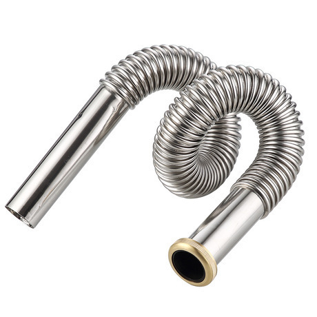 Nerūdijančio plieno gofruotas nuotekų žarna komplektas virtuvės kriauklėms ir praustuvėms