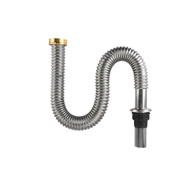 Nerūdijančio plieno gofruotas nuotekų žarna komplektas virtuvės kriauklėms ir praustuvėms