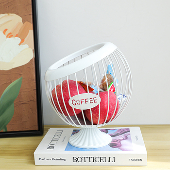 Μεταλλικό καλάθι αποθήκευσης για κάψουλες καφέ και φρούτα, Wei Qian, γεωμετρικός σχεδιασμός, κατάλληλο για οικιακή χρήση, γραφείο και ξενοδοχείο, μοντέρνο και απλό στυλ