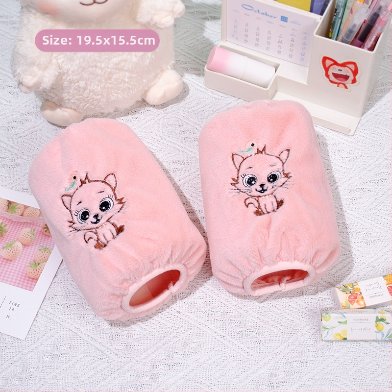 Korejas stila pūkainas roku sargi ar karikatūras rakstu un izšuvumu, anti netīrumiem, Jade Rabbit Velvet materiāls